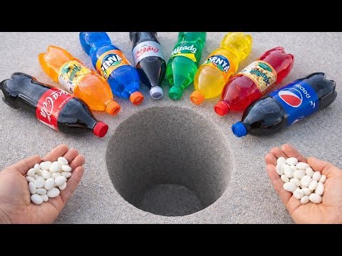 Big Underground Mentos Experiment | Coke, Pepsi, Sprite, Fanta Explosion