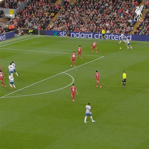 Salah's strike against Brighton back in 2024 😮‍💨🚀 #LIVBRI