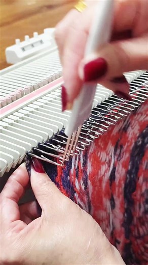 You’re perfectly loading a sweater onto the machine #knittingmachine #crafttok #knitting #fyp #上热门🔥🔥🔥