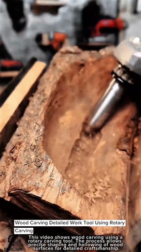 Wood Carving Detailed Work Tool Using Rotary Carving #worktool