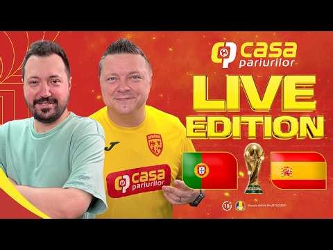 🤑 LIVE: PORTUGALIA - SPANIA FIFA World Cup 2026 - jucăm BILETUL ZILEI!