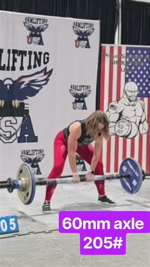 Ashlee Munsey 60mm axle 205# #gripstrength #armlifting