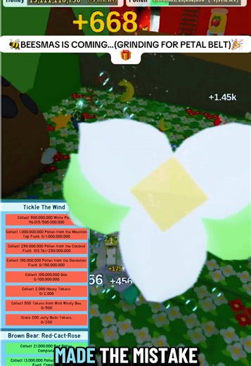 GETTING THE PETAL BELT IN BEE SWARM SIMULATOR✅#rizinn #beeswarm #christmas #beesmas #robloxupdate