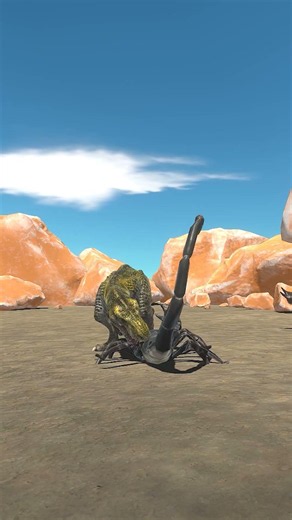 Tyrannosaurus Rex Moves Toward the Emperor Scorpion