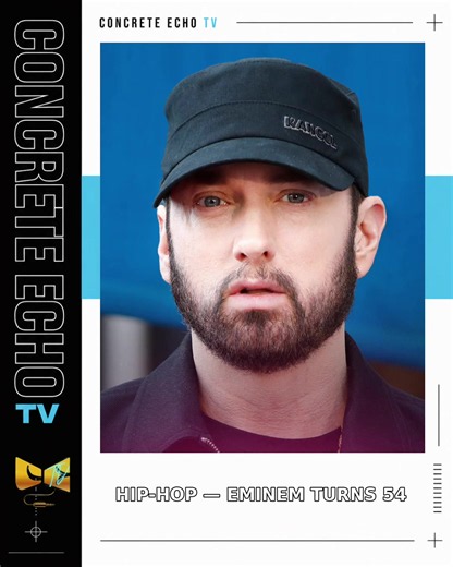 Eminem — Eminem turned 54 on October 17, bringing his storytelling and intricate rhyme patterns back into focus. The birthday salute highlights his character voices and the narrative pull of “Stan.” It is a chance to revisit the writing behind the records, from technical rhyme work to full stories told in song. Which Eminem song is your strongest example of his storytelling? #Eminem #SlimShady #HipHop #ConcreteEcho
