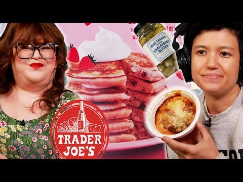Kristin & Jen Try EVERY NEW TRADER JOE'S FOOD For January | Kitchen & Jorn