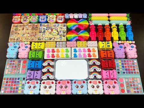 MIXING SLIME WITH CLAY VS MAKEUP VS GLITTER ! Mixing Random Things Into GLOSSY Slime #7097