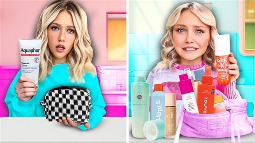 7 daughters swap makeup bags! 👛💄