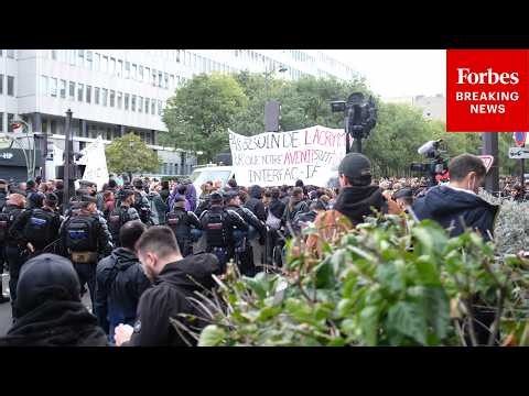 Hundreds Of Student Protesters Begin Marching In Paris, France