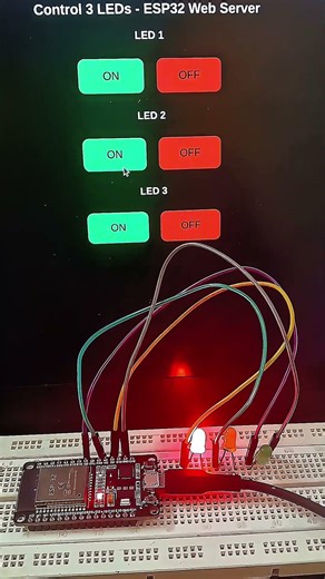 IOT project using ESP32 | Led control using wifi #esp32 #microcontroller #youtubeshorts