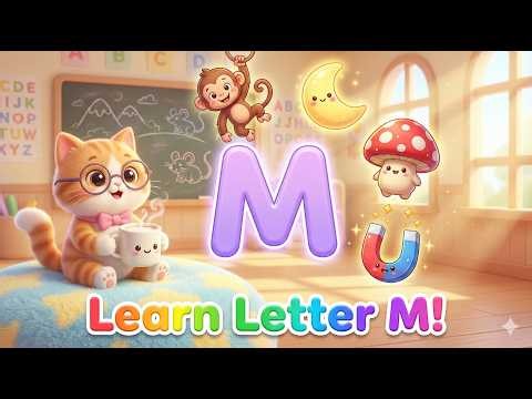Letter M Learning for Kids | Alphabet M Words | Monkey, Moon, Mushroom & More!