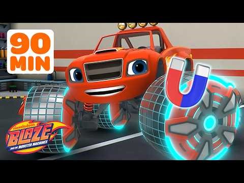 Blaze Uses MAGNETS on Power Tires, STEM Rescues and MORE! 🧲 #4 | Blaze and the Monster Machines