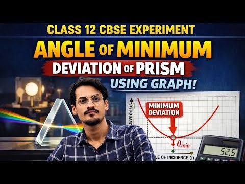 "PRISM" To determine angle of minimum deviation for given prism by plotting a graph.