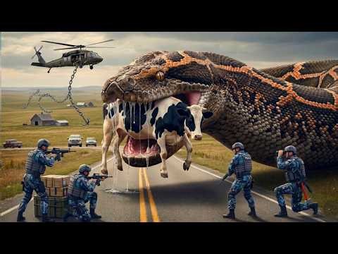 GIANT Python Swallows 4 Cows! Epic Police Helicopter Rescue (Full Movie)