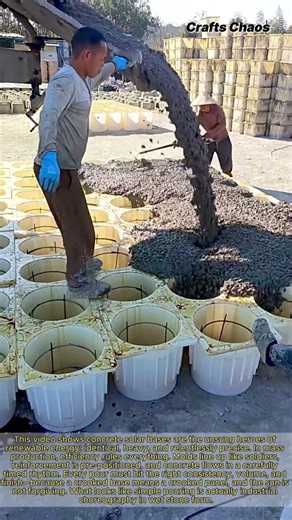Mass Production of Concrete Solar Bases: Watch the Pouring Process
