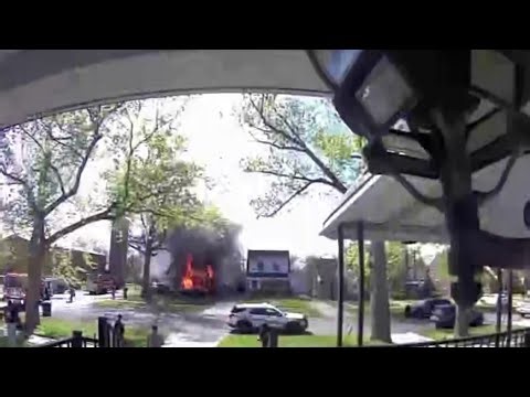Police: Speeding driver crashes into Detroit home, sparks fire