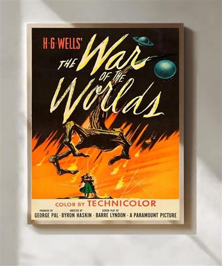 Vintage Alien Invasion Poster Retro Sci Fi Wall Art - Etsy