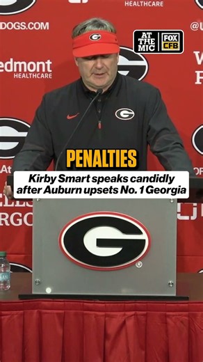 Georgia head coach, Kirby Smart, reacts after their loss to Auburn 🗣️#Georgia #CFB #collegefootball