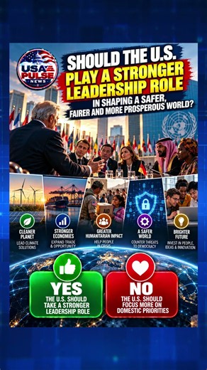 Should America take a stronger leadership role in shaping global security and prosperity? 🇺🇸🌎