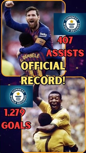 Pelé 1,279 Goals 😱 Messi 407 Assists 🔥 Guinness Record!