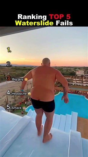 Ranking Top 5 Waterslide Fails 😭😭 #usa