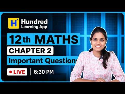 12th Maths Chapter 2 Important Questions Part 2 for first Mid term 2026#12th #12thlevel #exam #maths