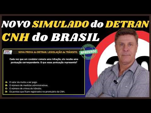 Nova prova do DETRAN 2026. Simulado Oficial do DETRAN. Questões Mais Cobradas.