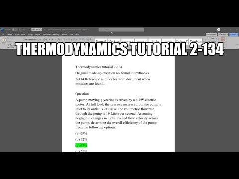 Thermodynamics made up question 2-134 A pump moving glycerine is driven by a 6-kW electric motor.