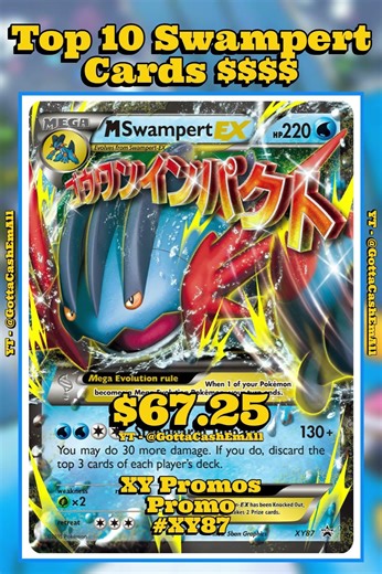 Top 10 RAREST & Most Expensive Swampert Pokémon Cards! 💧✨ #pokemon #top10 #tcg #pokémon #pokemontcg