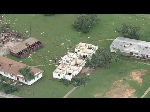 RAW AERIAL VIDEO: Damage and destruction caused by severe storm in Mineral Wells