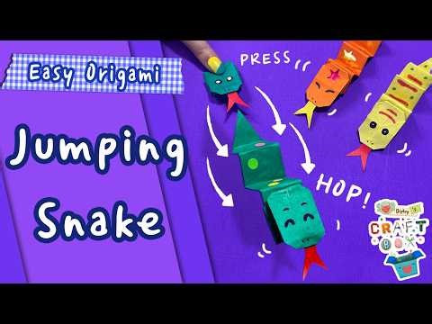 Jumping Snake Origami Craft 🐍✨ Easy Paper Toy for Kids 🎁 BiPhy’s Craft Box ✂️