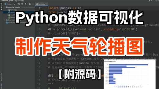 【Python教程】Python爬虫+数据分析，手把手教你制作天气轮播图，抓取全年天气数据，制作天气轮播图！一个完整的python案例讲解！轻松易懂