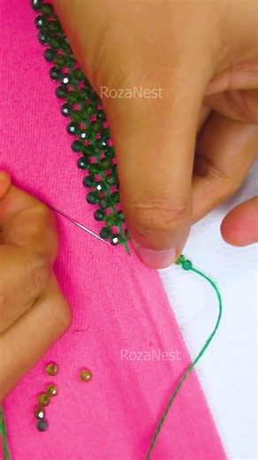 So beautiful border lace embroidery 🩷🔥 #sewing #embroidery #tutorial