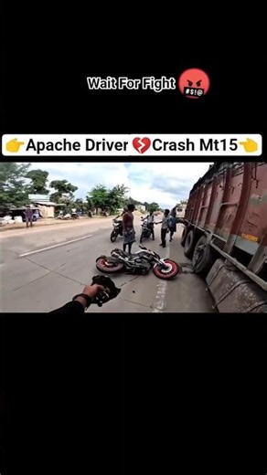 Apache Driver Crash Mt15 ! 💔😭 #mt15 #mt15modifikasi #yamaha #shorts #shortsfeed #trending #motovlogs