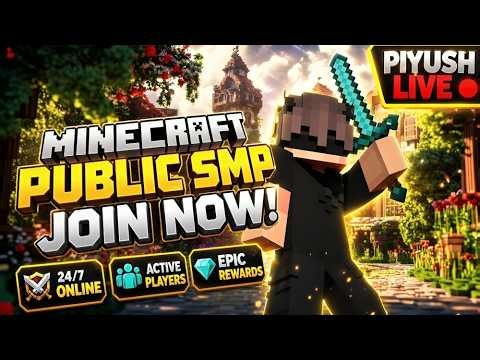 🏆 24/7 Minecraft Public SMP LIVE 🔥 | Java + PE | Join Fast 🚀 | Road to 100K