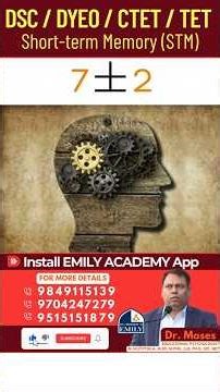 Short-term Memory (STM) | Magical Number 7 + or - 2 | Dr. Moses | Emily Academy