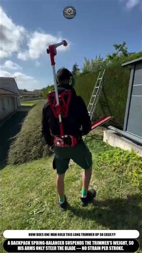 Hedge Trimmer Balancer Harness for Effortless Tall Hedge Trimming