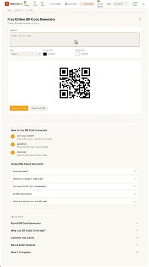 How to generate QR Codes online for free? | TinyTool.cc #onlinetool #qrcode #tinytool