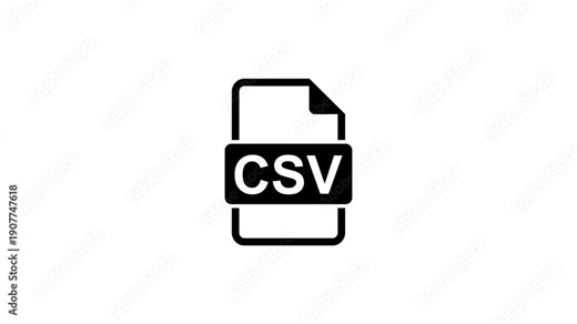 CSV File Icon Animation. CSV Data File Icon Animation
