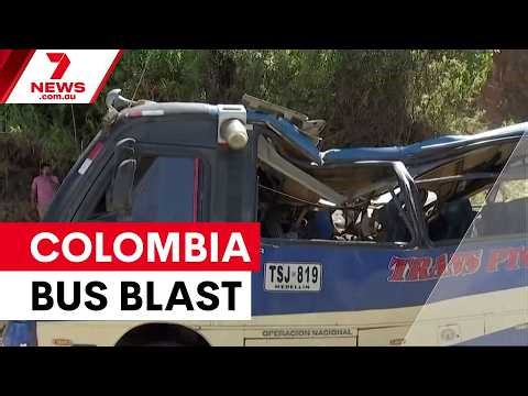 Deadly bus bombing kills 20 in Colombia | 7NEWS