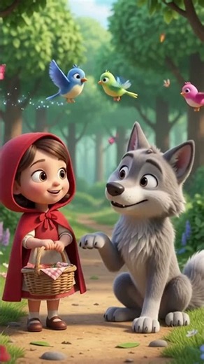 ❤️🐺 Little Red Riding Hood🌲 #kidsvideo #kidschannel #shorts #viral #kidsentertainment