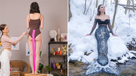 Girl makes DIY silicone mermaid tail