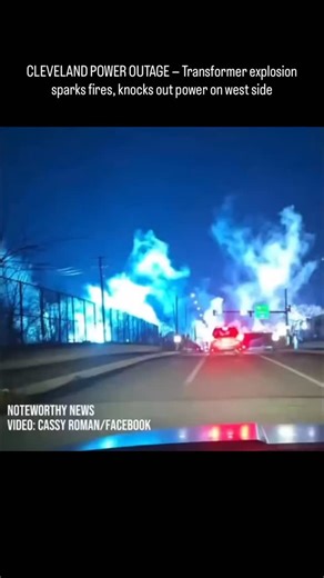 CLEVELAND POWER OUTAGE — Transformer explosion sparks fires, knocks out power on west side A power transformer exploded in Cleveland, Ohio, sparking fires that spread to multiple utility poles and knocking out electricity to large areas of the city’s west side, officials said. Emergency crews responded to the scene, and utility companies worked to contain the damage and restore service. No immediate injuries were reported, and the cause of the explosion was under investigation. #viralvdoz #cleve
