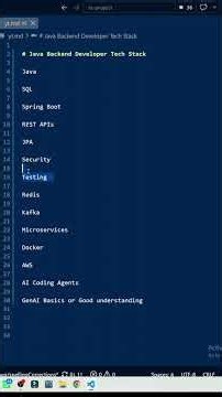 Java Backend Developer Tech Stack 🚀 | What You Should Learn in 2026 | Java Springboot