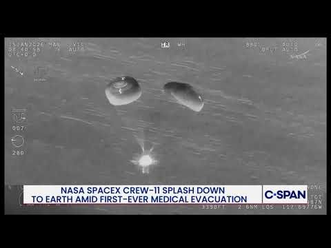 NASA SpaceX Crew-11 Splashes Down Off Coast of California