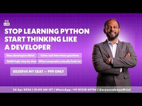 Python Job Ready Webinar 2026 🔥 | Logic Building + Real Projects (Live Webinar)