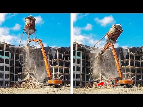 Demolition Idiots: Massive Silo & Water Tower Fall WRONG WAY | Dangerous Building Implosion #2