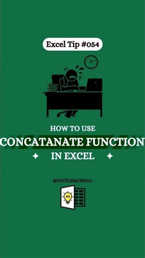 How to Use CONCATENATE Function in Excel | Excel मे CONCATENATE कैसे use करे | #excel #shorts #tips.