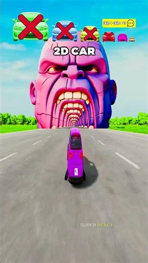 Big & Small Cars vs Thanos Open Mouth