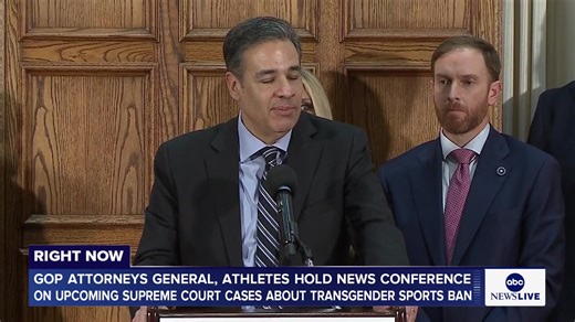 WATCH LIVE: GOP attorneys general and athletes hold a news conference as the Supreme Court is set to decide whether states can ban transgender girls from participating in girls and women's sports. https://abcnews.link/TSOkeG9 | ABC News